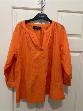 Jones Orange 3/4 Sleeve Tunic (sz pm)